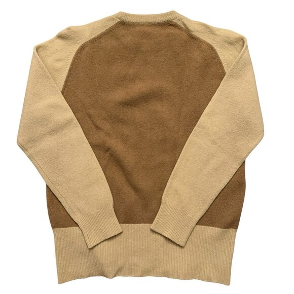 Saks Fifth Avenue Sweater Womens XL Crewneck Wool Made in Scotland Beige Vintage - Picture 2 of 4